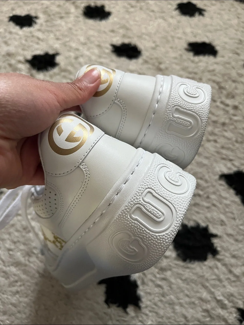 Gucci White Sneakers with Gold GG Embroidery size 6 new - Picture 9 of 14